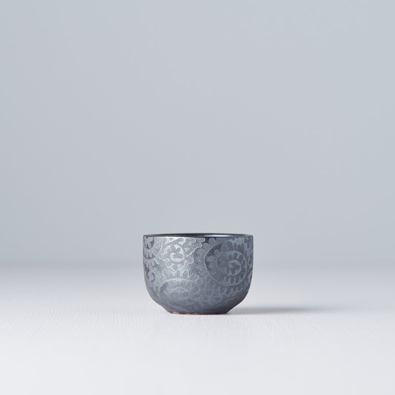 Sake Cup 35ml Black Scroll Glaze