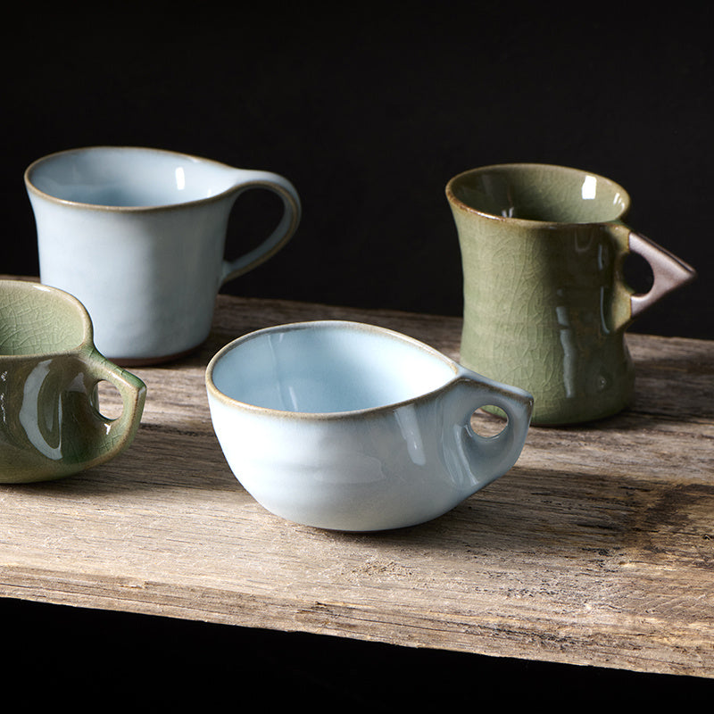Cup 130ml Swoop Ice Blue Glaze