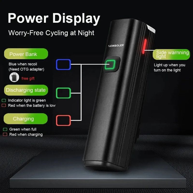 USB Rechargeable Bicycle Light Set Black