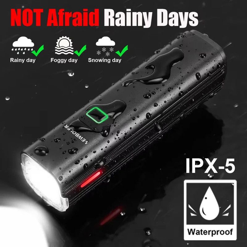 USB Rechargeable Bicycle Light Set Black