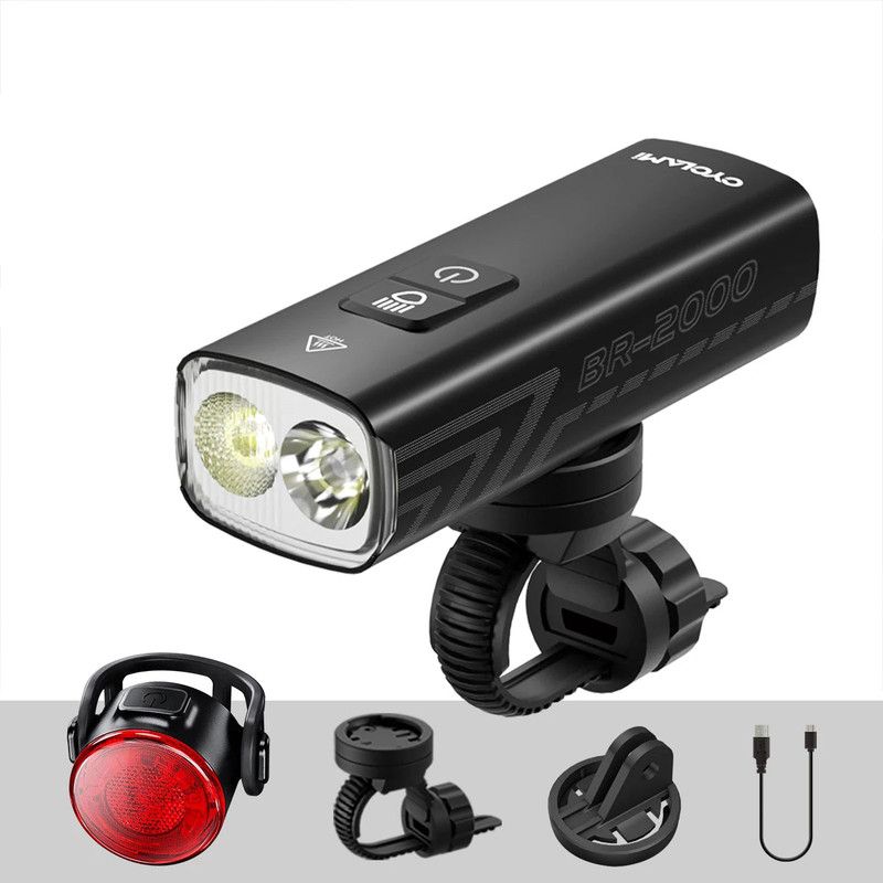 Bicycle Headlight with Taillight Black