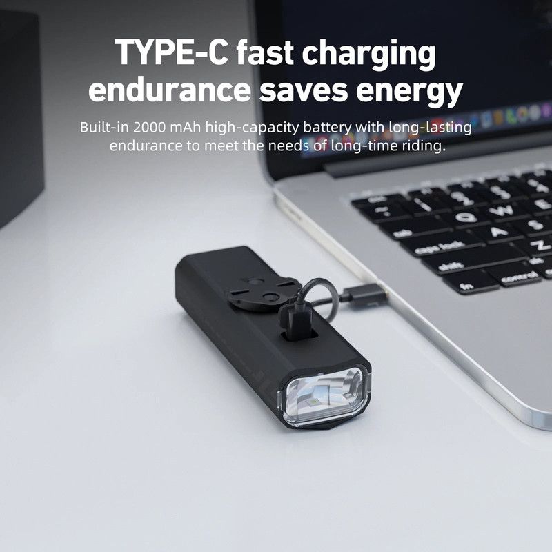 500 Lumen USB-C Rechargeable Bike Light Black