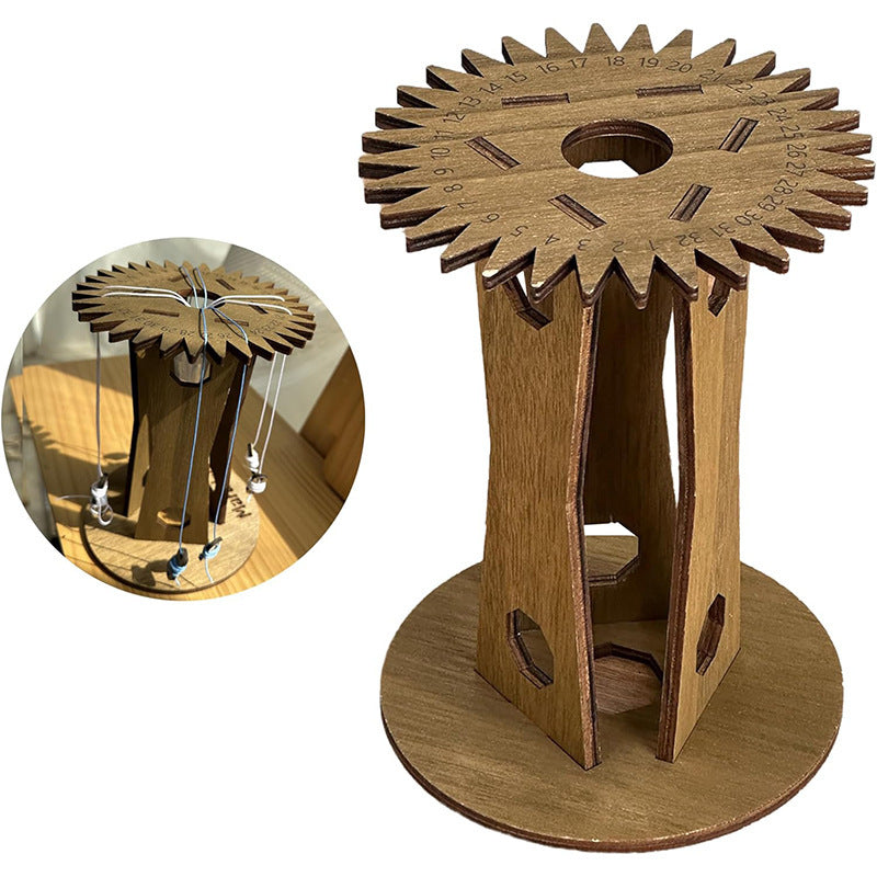 Wooden Kumihimo Marudai Stand – Craft Tool for Braiding