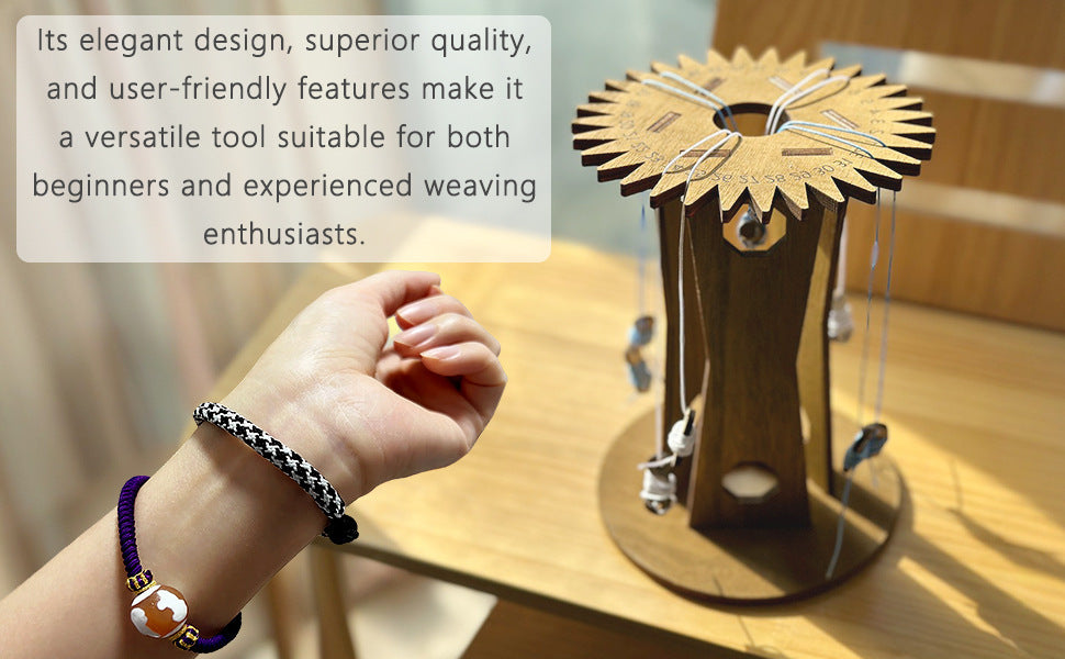 Wooden Kumihimo Marudai Stand – Craft Tool for Braiding