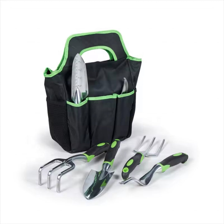 Green 8-Piece Heavy-Duty Gardening Tool Set with Ergonomic Handles