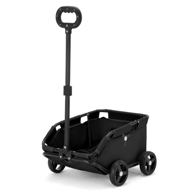 Black Compact Foldable Pet Stroller for Dogs and Cats