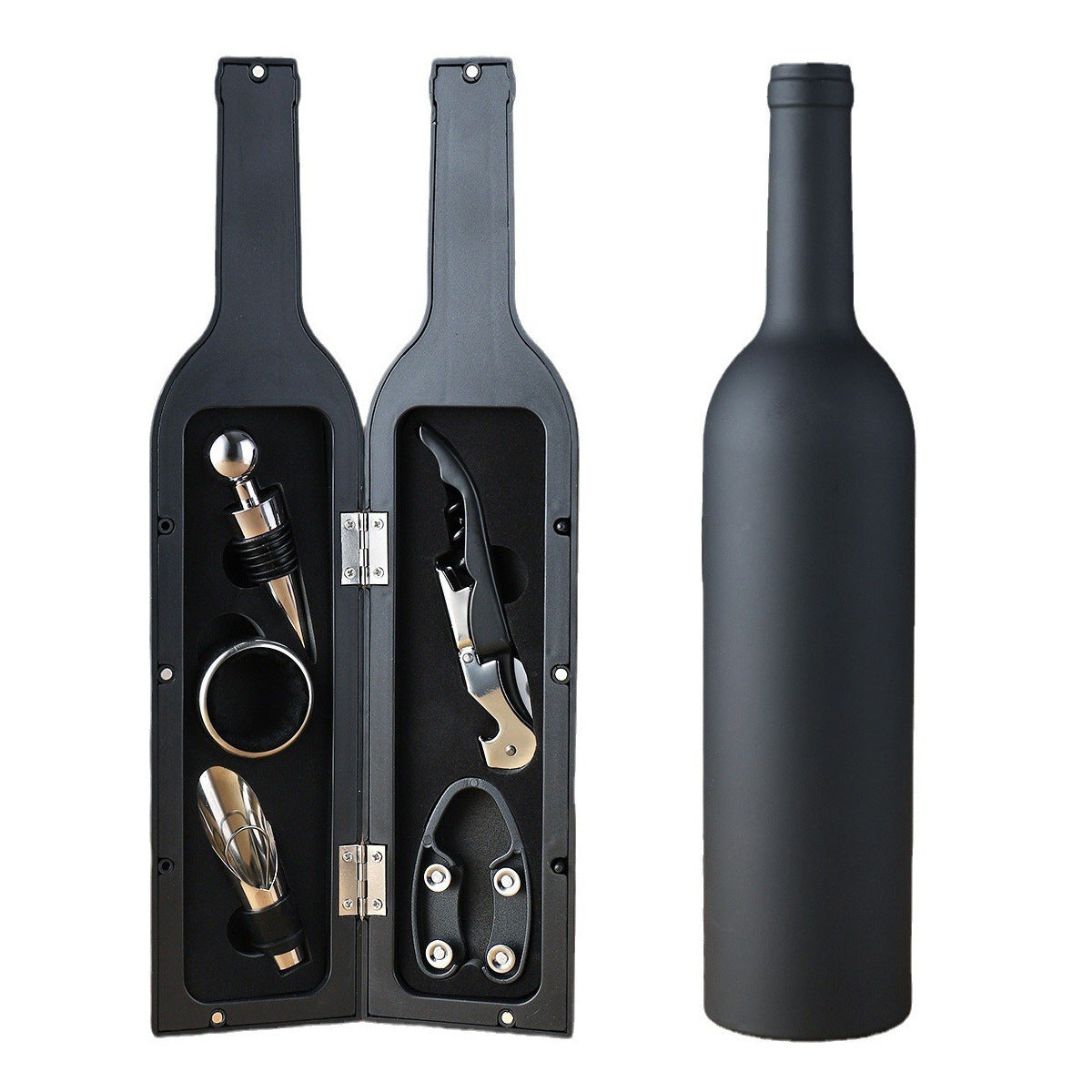 Black Closure Creative Wine Accessories Set – 5-Piece High
