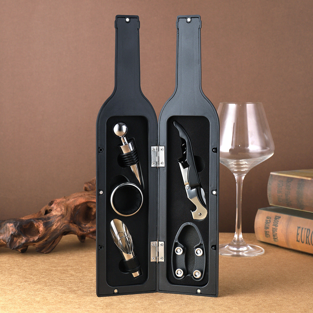 Black Closure Creative Wine Accessories Set – 5-Piece High