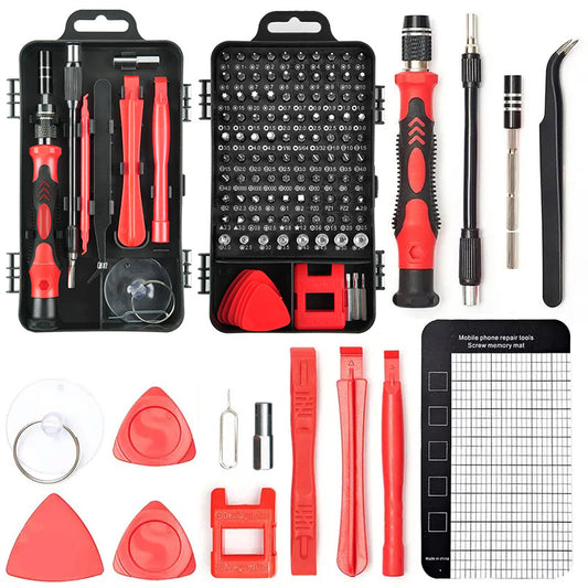 Red 122-in-1  Precision Screwdriver Tool Kit for Electronics & DIY