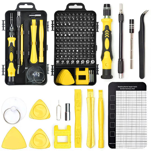 Yellow 122-in-1  Precision Screwdriver Tool Kit for Electronics & DIY