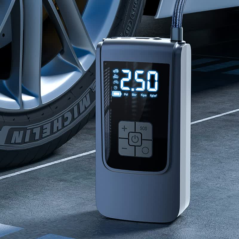 Portable Digital Tire Inflator Pump with LCD Display, Type-C Charging
