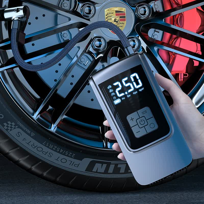 Portable Digital Tire Inflator Pump with LCD Display, Type-C Charging
