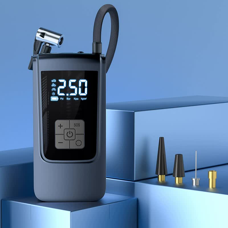 Portable Digital Tire Inflator Pump with LCD Display, Type-C Charging