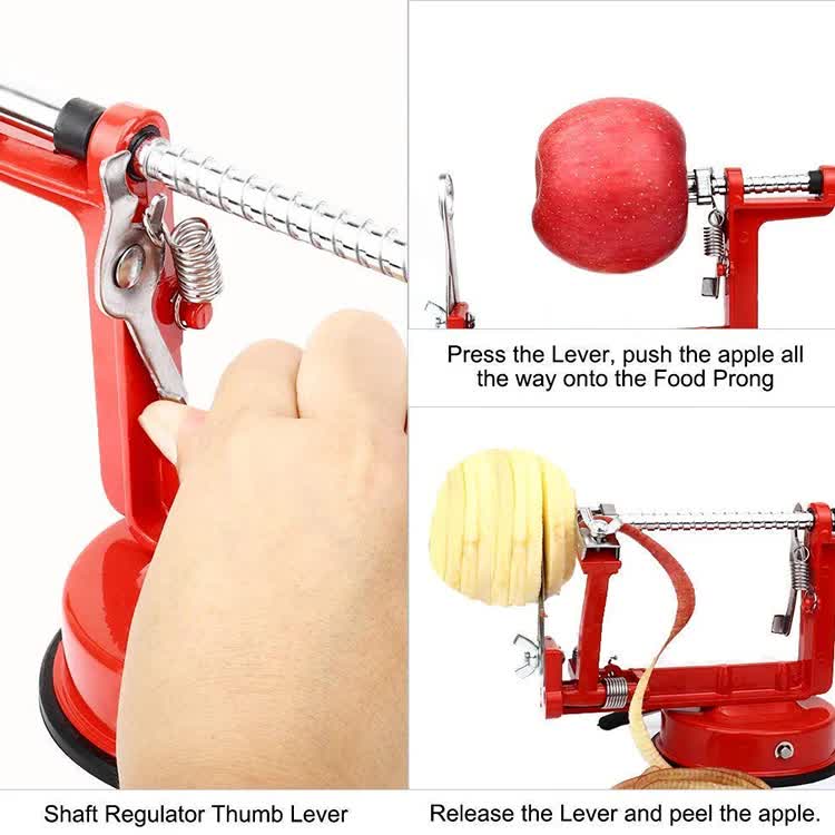 3-in-1 Apple Peeler, Corer, and Slicer with Suction Base