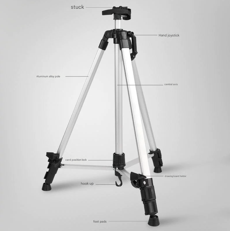 Gold Portable Folding Artist Tripod Easel - Adjustable Stand