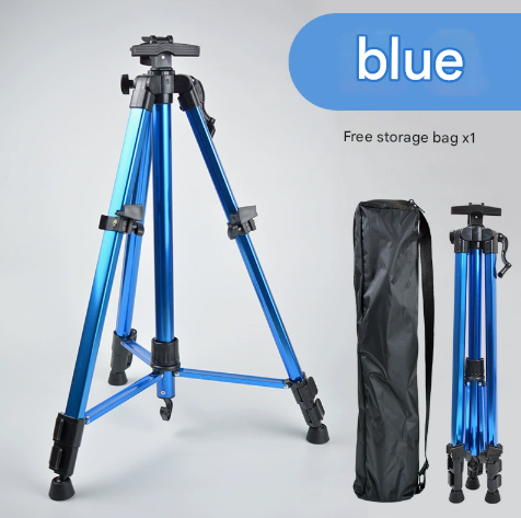 Blue Portable Folding Artist Tripod Easel - Adjustable Stand for Sketching