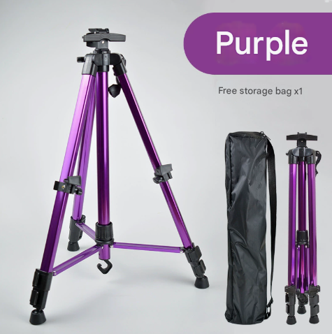 Purple Portable Folding Artist Tripod Easel - Adjustable Stand for Sketching