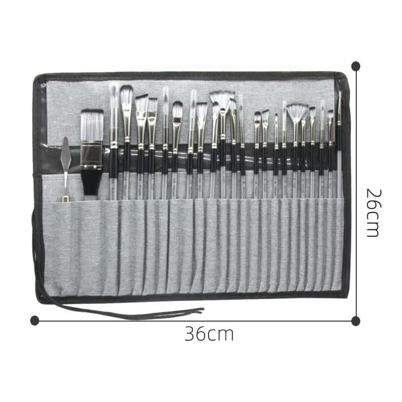 Professional Artist Brush Set with Portable Roll-Up Canvas Case