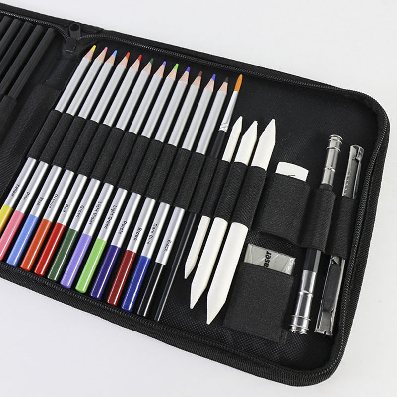 Light Blue 40-Piece Drawing Pencil Set, Professional Art Kit