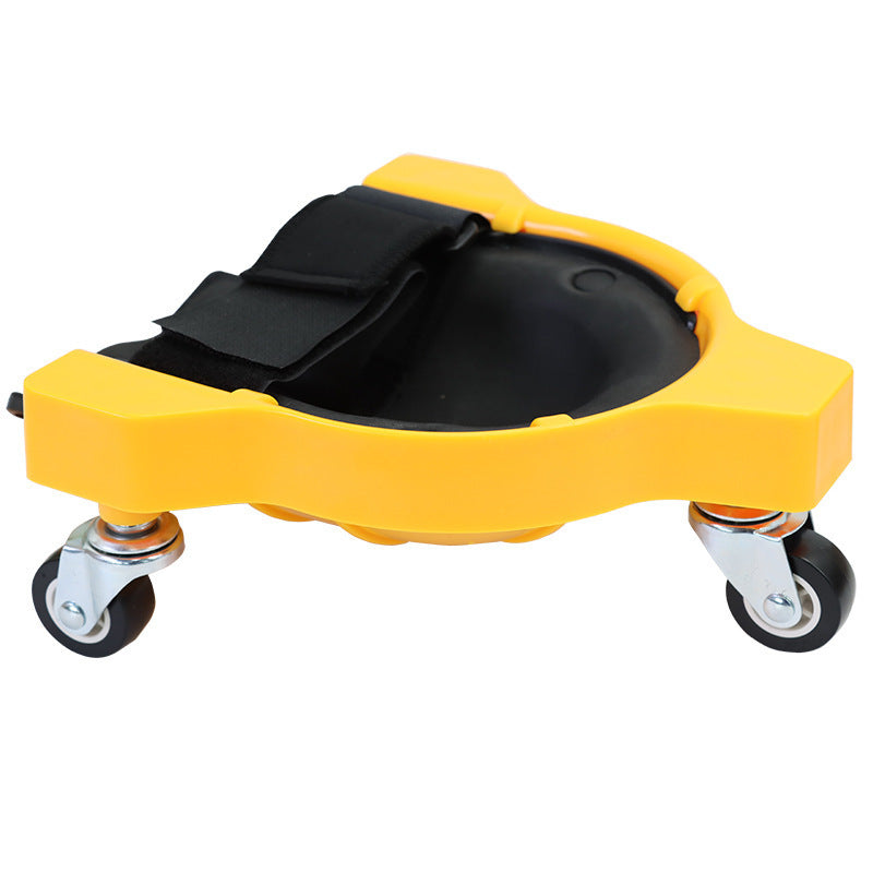 Yellow Multi-Function Knee Pads with Swivel Wheels