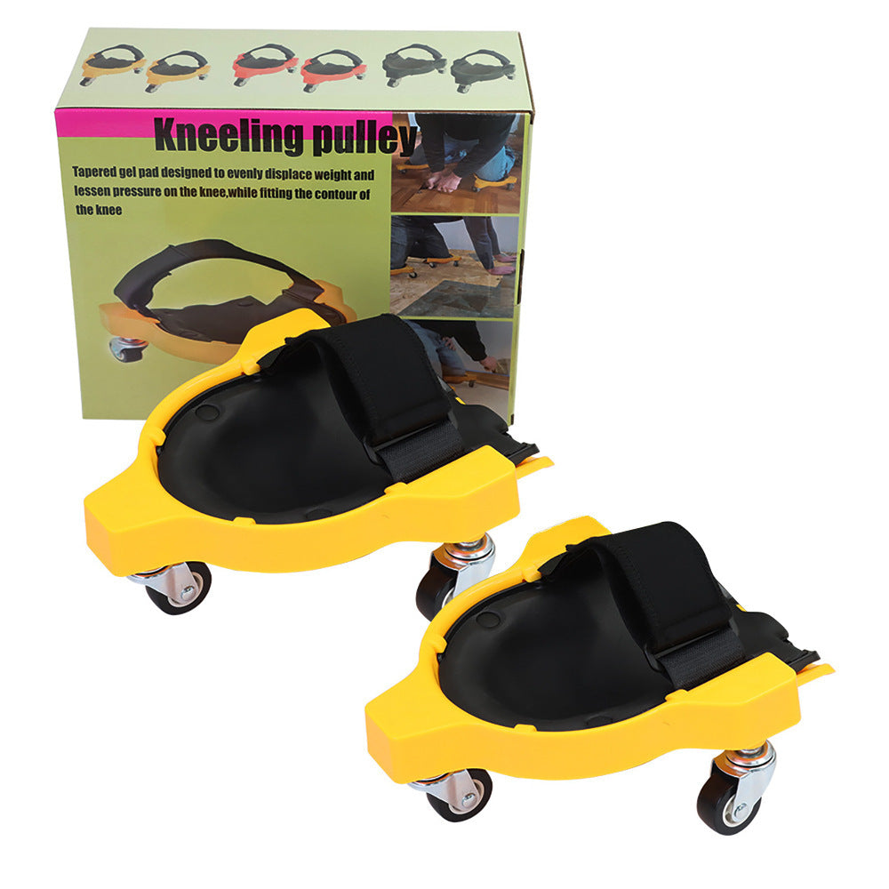 Black Multi-Function Knee Pads with Swivel Wheels