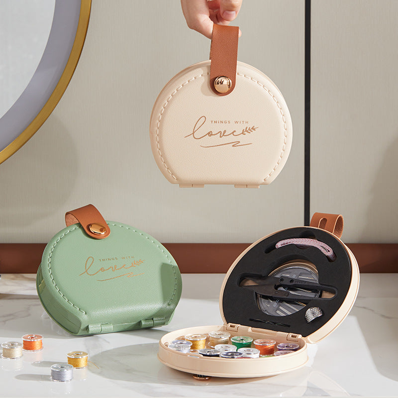 Apricot Portable Sewing Kit with Threads, Needles, and Tools
