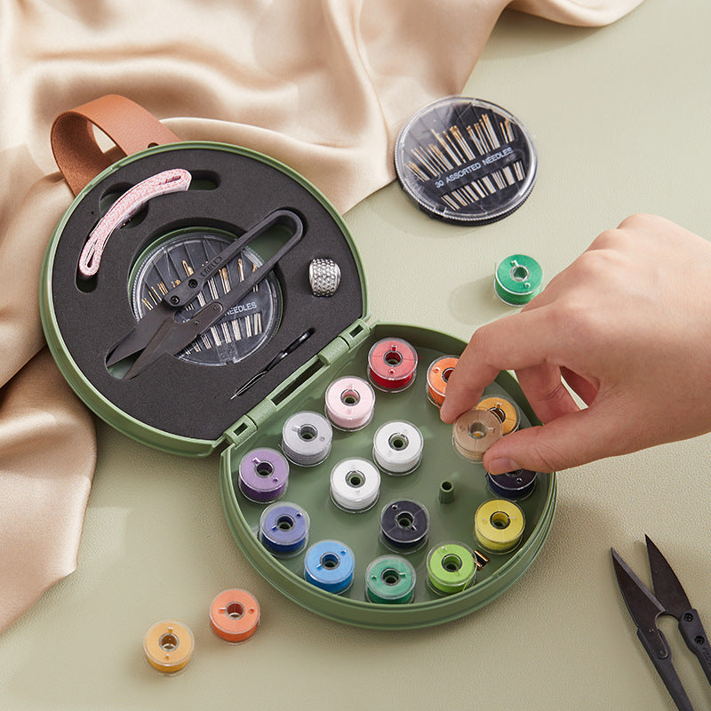 Apricot Portable Sewing Kit with Threads, Needles, and Tools