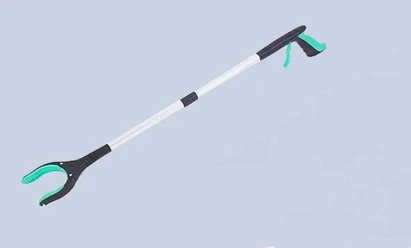 Green Foldable Grabber Tool with Silicone Non-Slip Claws - Ideal for Litter