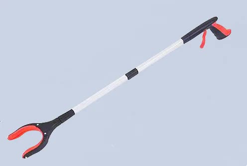 Red Foldable Grabber Tool with Silicone Non-Slip Claws - Ideal for Litter