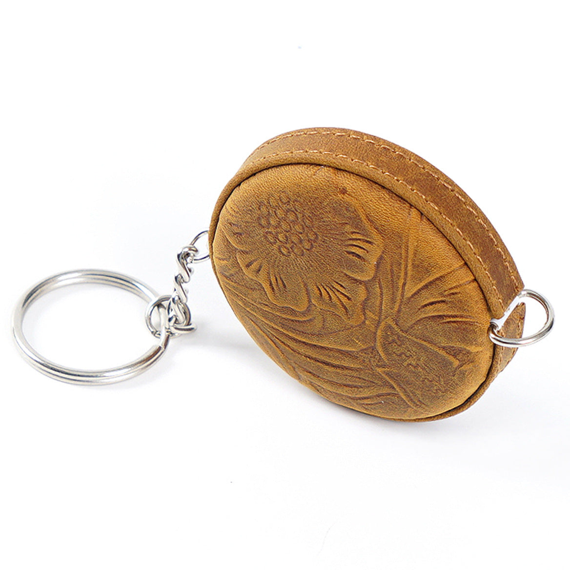 Brown Mini Leather Tape Measure - 1.5m/60in - Round With Hook