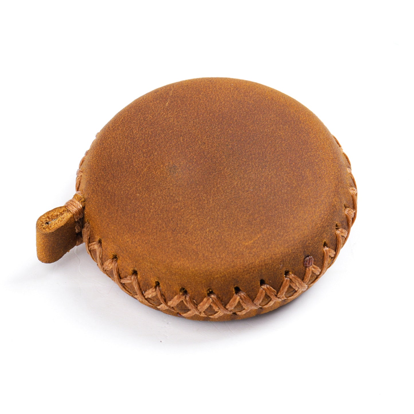 2 PCS Brown Hand-Stitched Leather Tape Measure - Compact