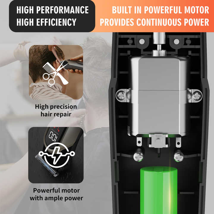 Grey 5-in-1 Digital Display Hair Clipper Set - Adjustable