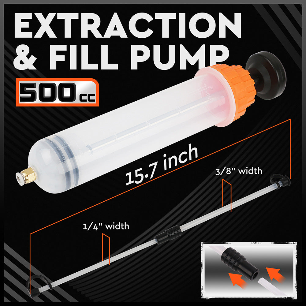500cc Fluid Extraction & Fill Pump Syringe - Durable Manual Pump