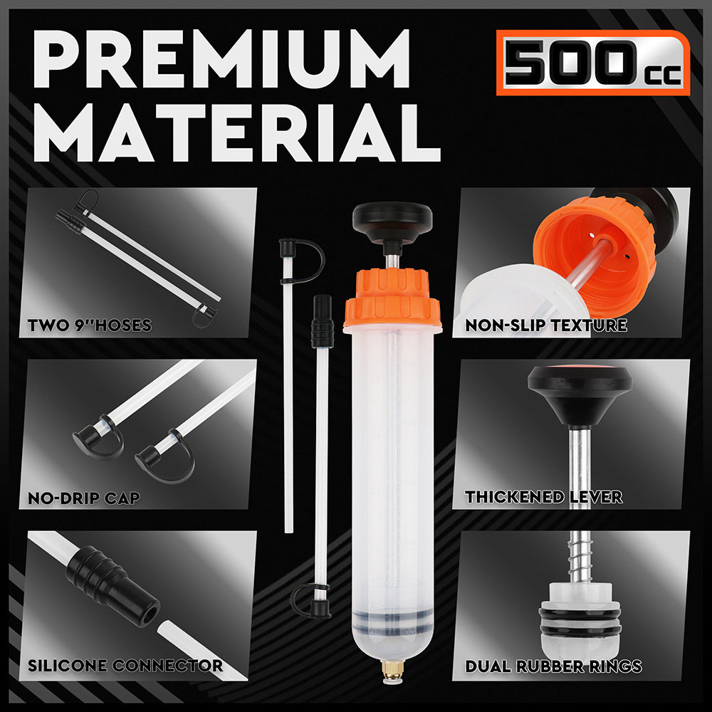 500cc Fluid Extraction & Fill Pump Syringe - Durable Manual Pump