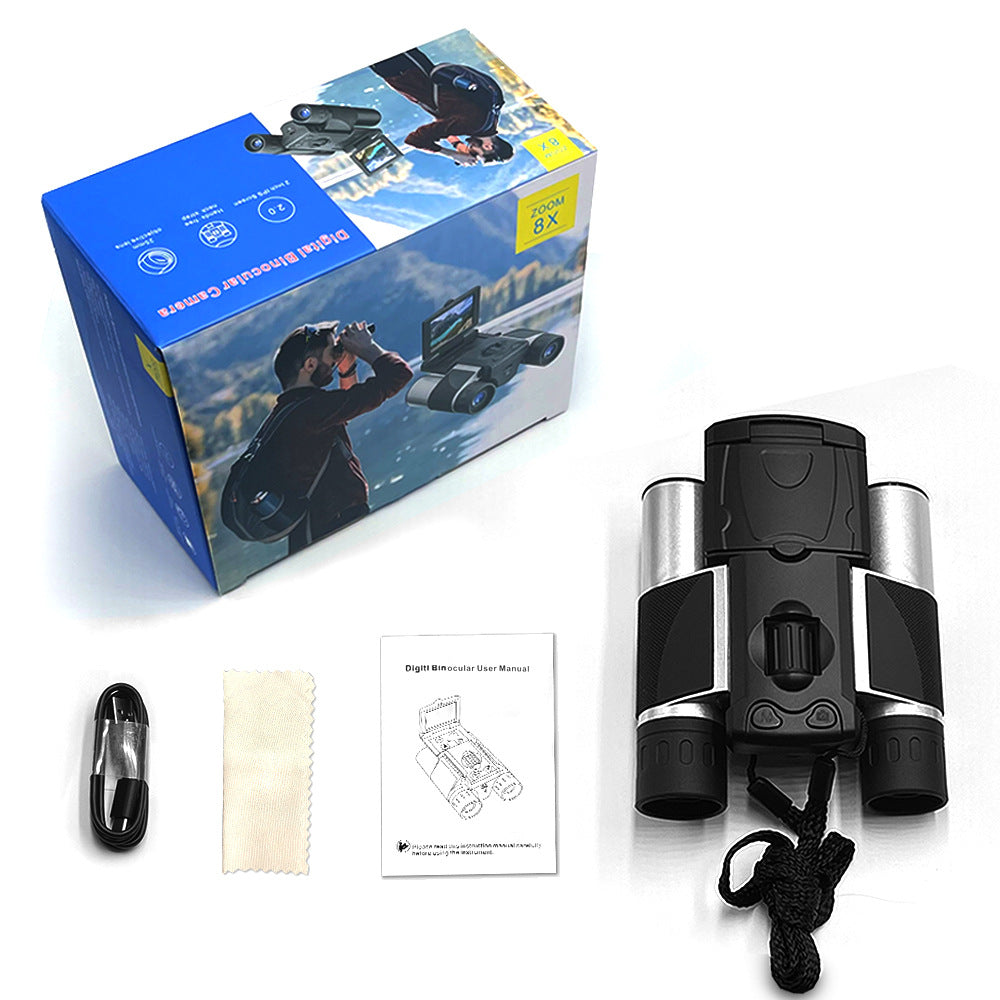 Black HD Digital Camera Binoculars 8X Zoom - Record Video & Photos