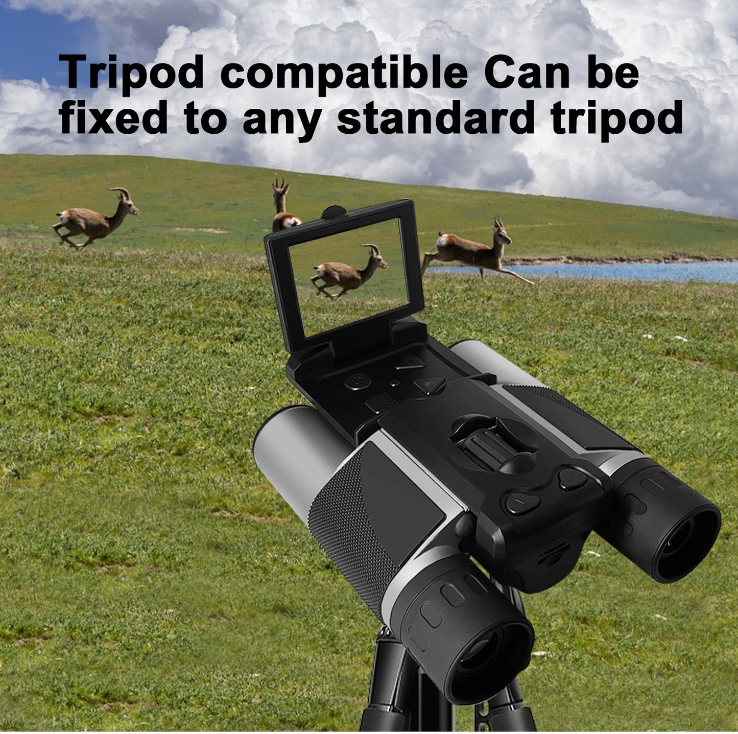 Black HD Digital Camera Binoculars 8X Zoom - Record Video & Photos