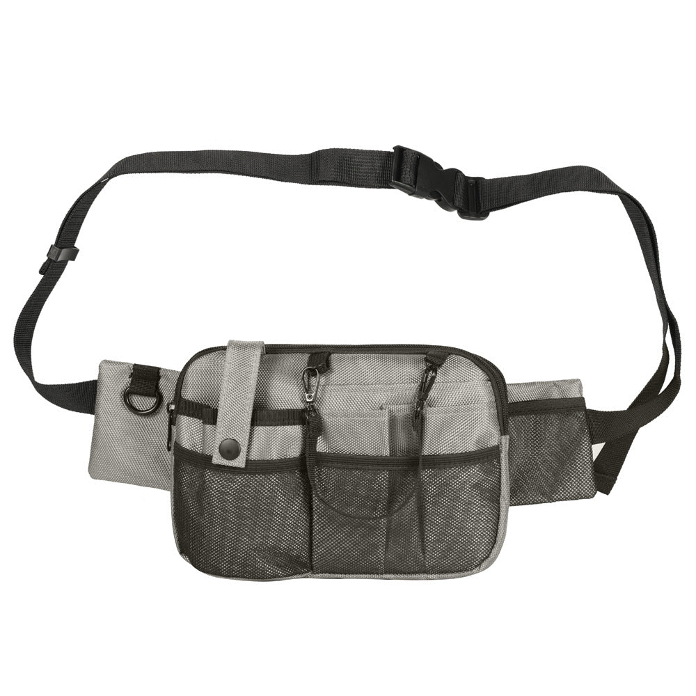 Grey and Black Nurse Utility Belt Bag - Multi-Pocket Medical Organizer