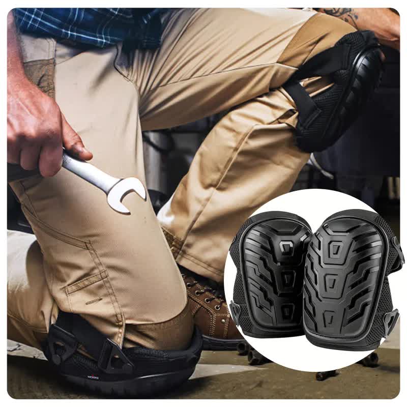 1 Pair Yellow Professional Hard Shell Knee Pads - Heavy Duty Protection