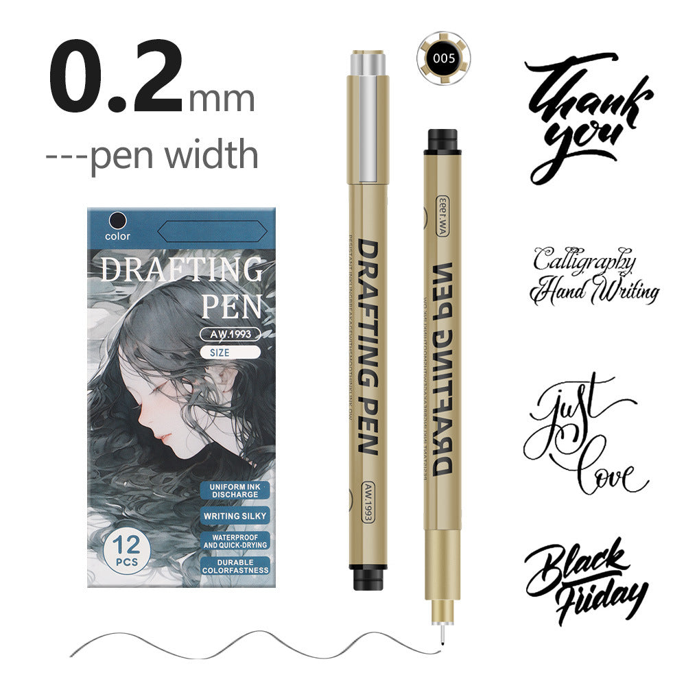 24-Piece Precision Drawing Pen Set - Waterproof Anime Sketching Pens
