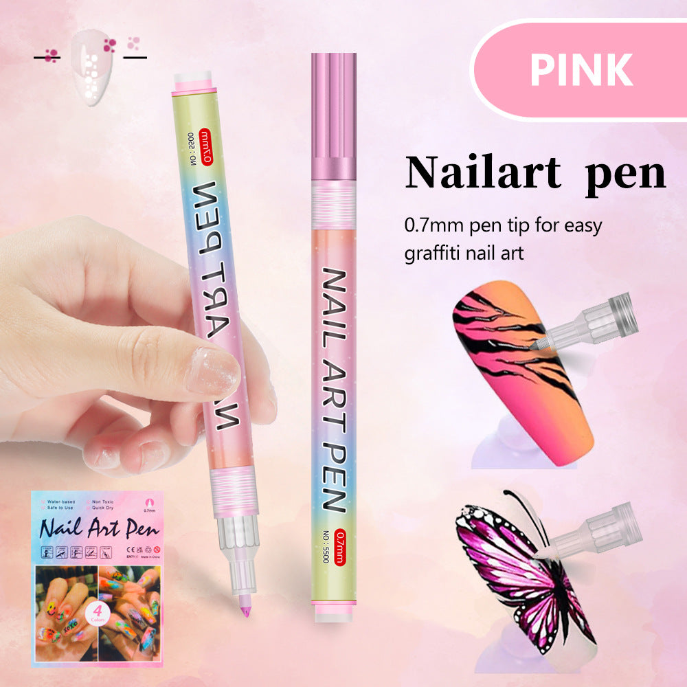 Pink 0.7mm Nail Art Doodle Pen 12 Sticks- Single Color Acrylic Marker