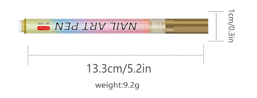 Green 0.7mm Nail Art Doodle Pen 12 Sticks- Single Colour Acrylic Marker