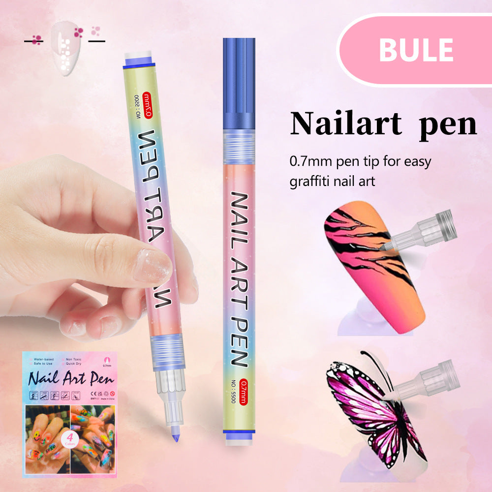 Blue 0.7mm Nail Art Doodle Pen 12 Sticks- Single Colour Acrylic Marker