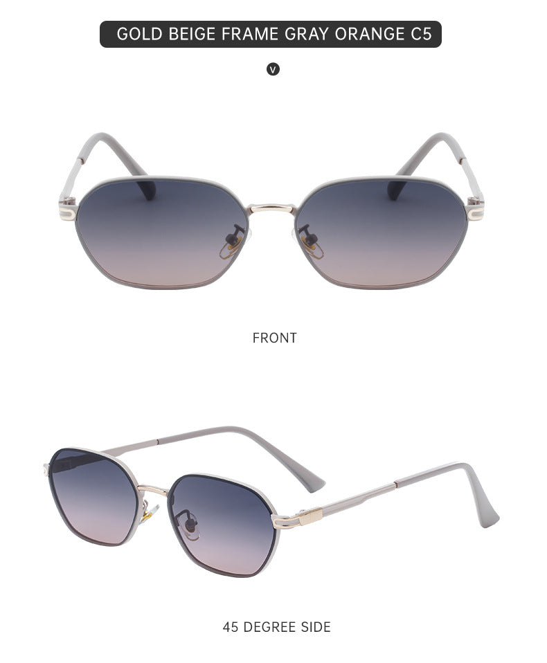 Purple Gradient Lenses Chic Oval Sunglasses for Women