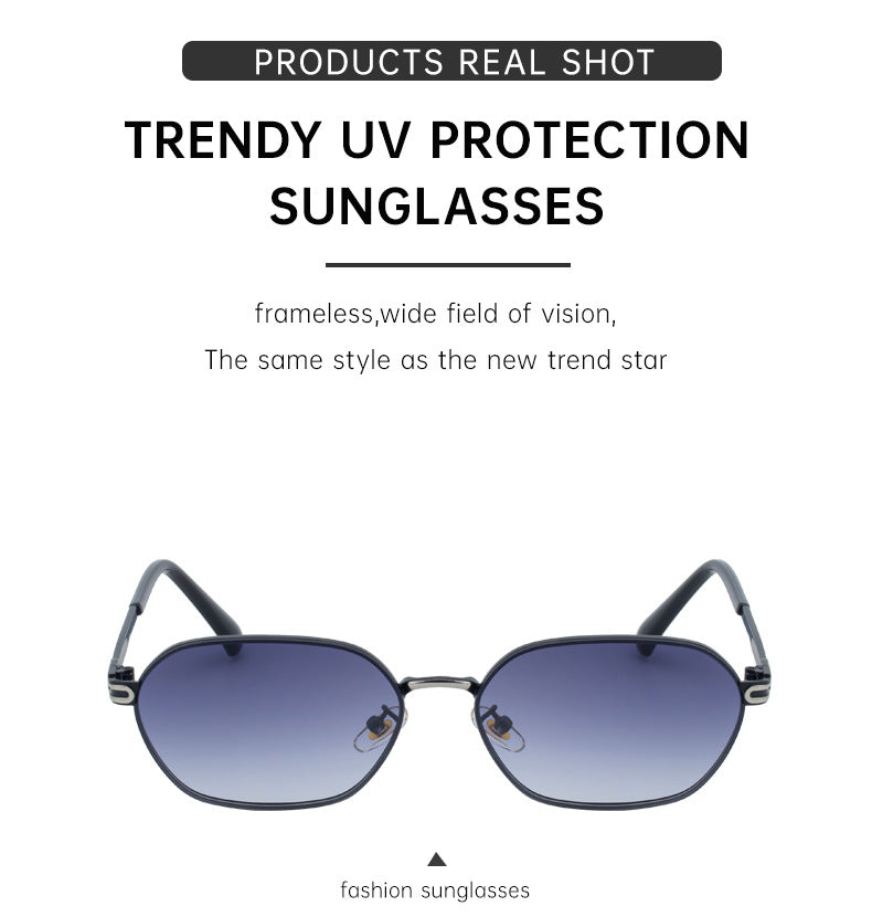 Purple Gradient Lenses Chic Oval Sunglasses for Women