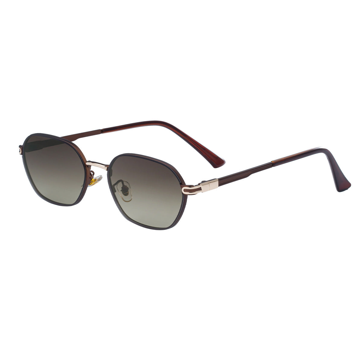 Dark Green Gradient Lenses Chic Oval Sunglasses for Women