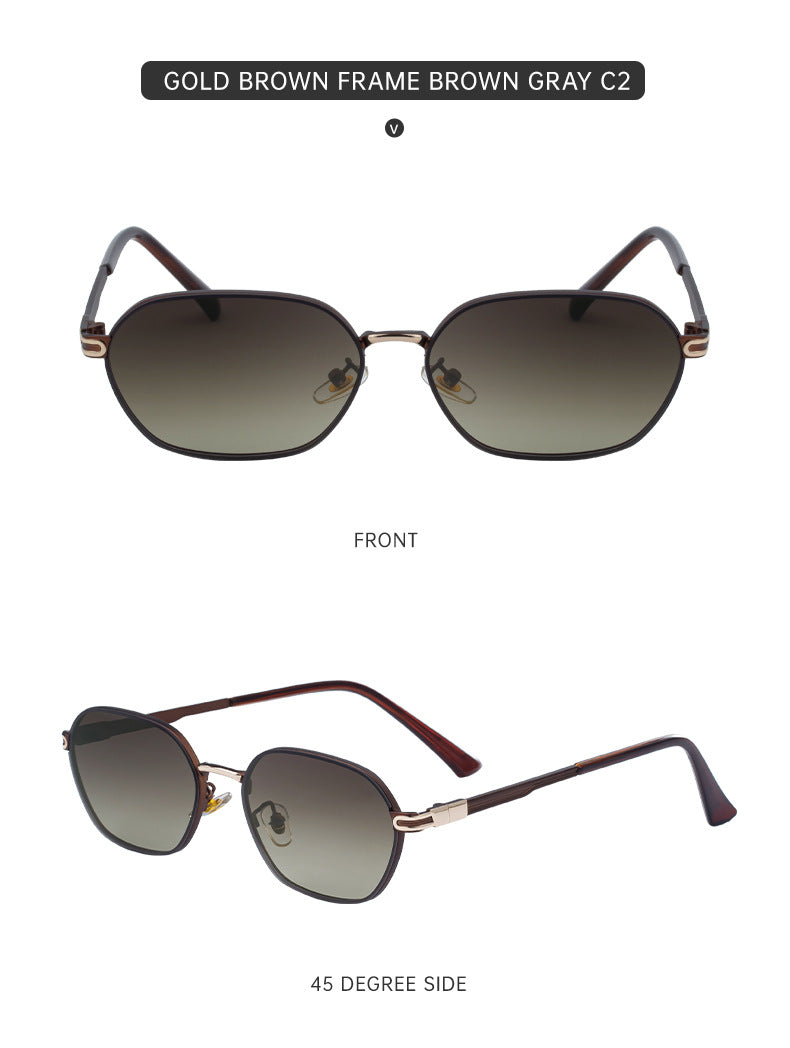 Dark Green Gradient Lenses Chic Oval Sunglasses for Women