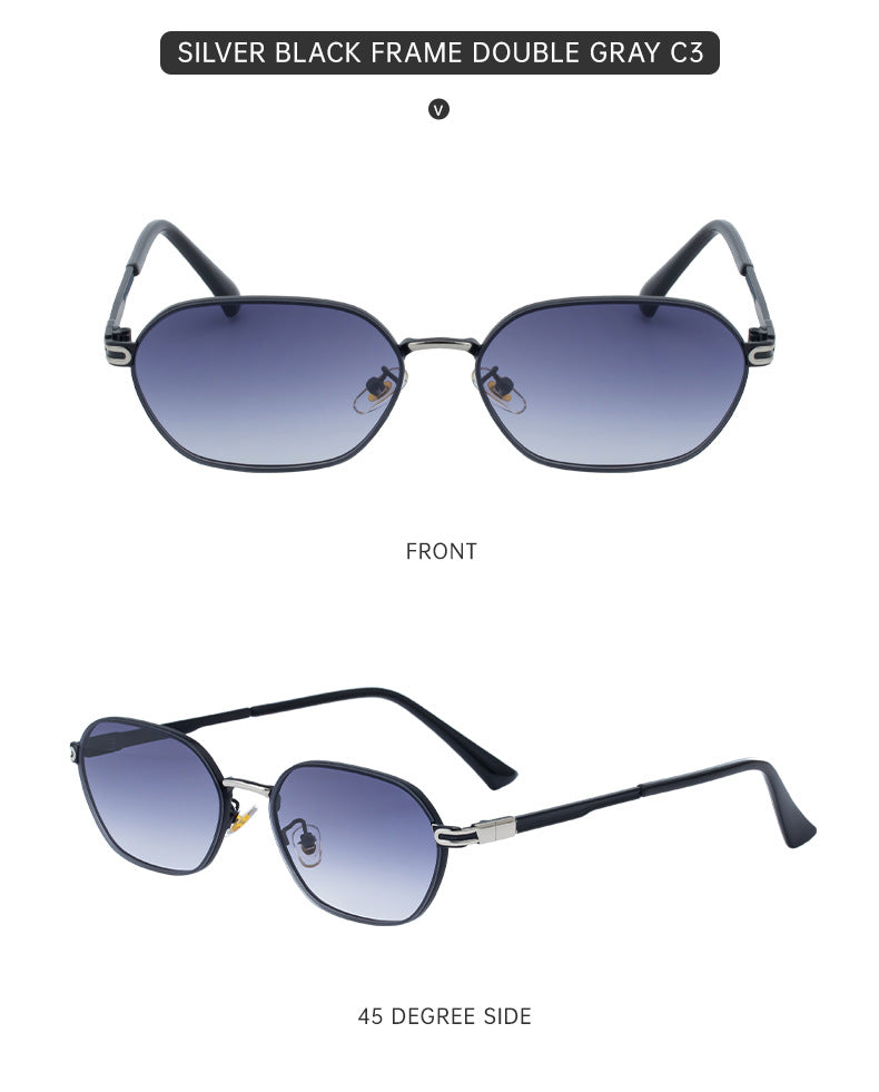 Blue Gradient Lenses Chic Oval Sunglasses for Women