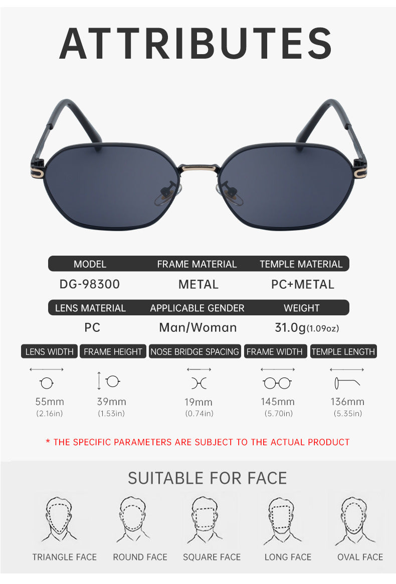 Blue Gradient Lenses Chic Oval Sunglasses for Women