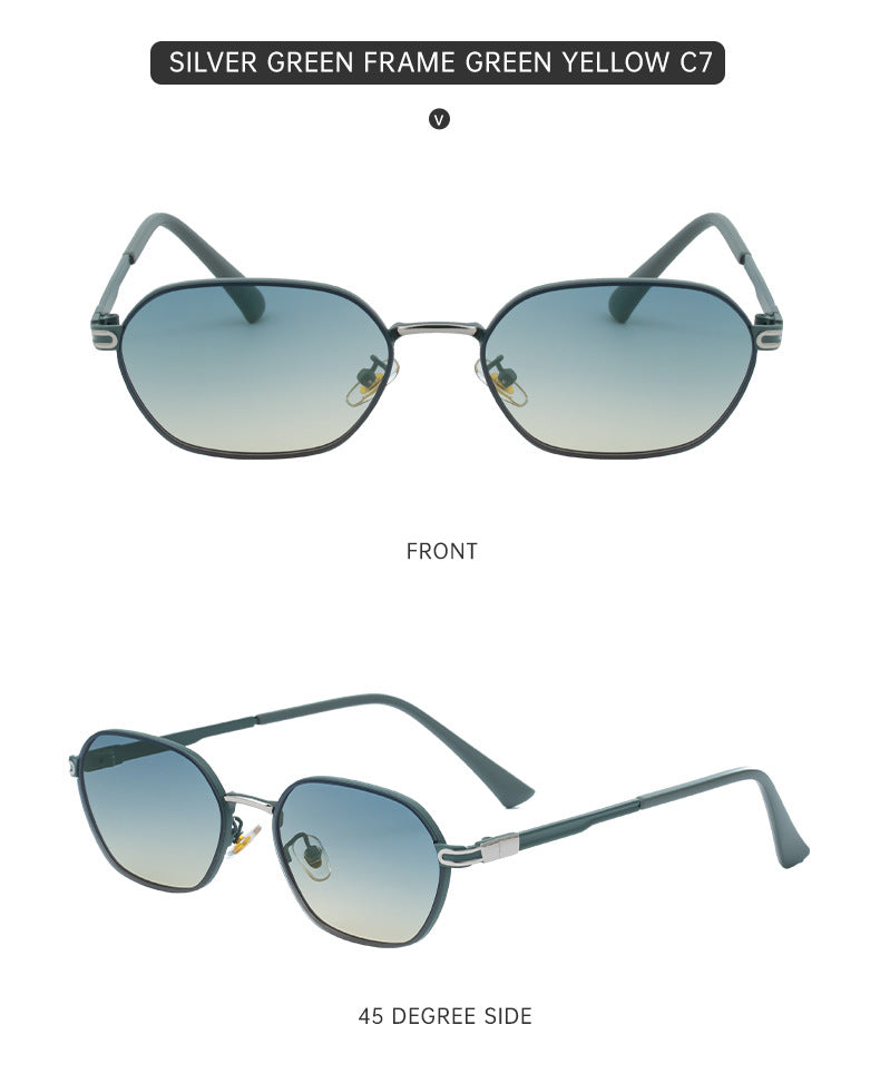 Green Gradient Lenses Chic Oval Sunglasses for Women