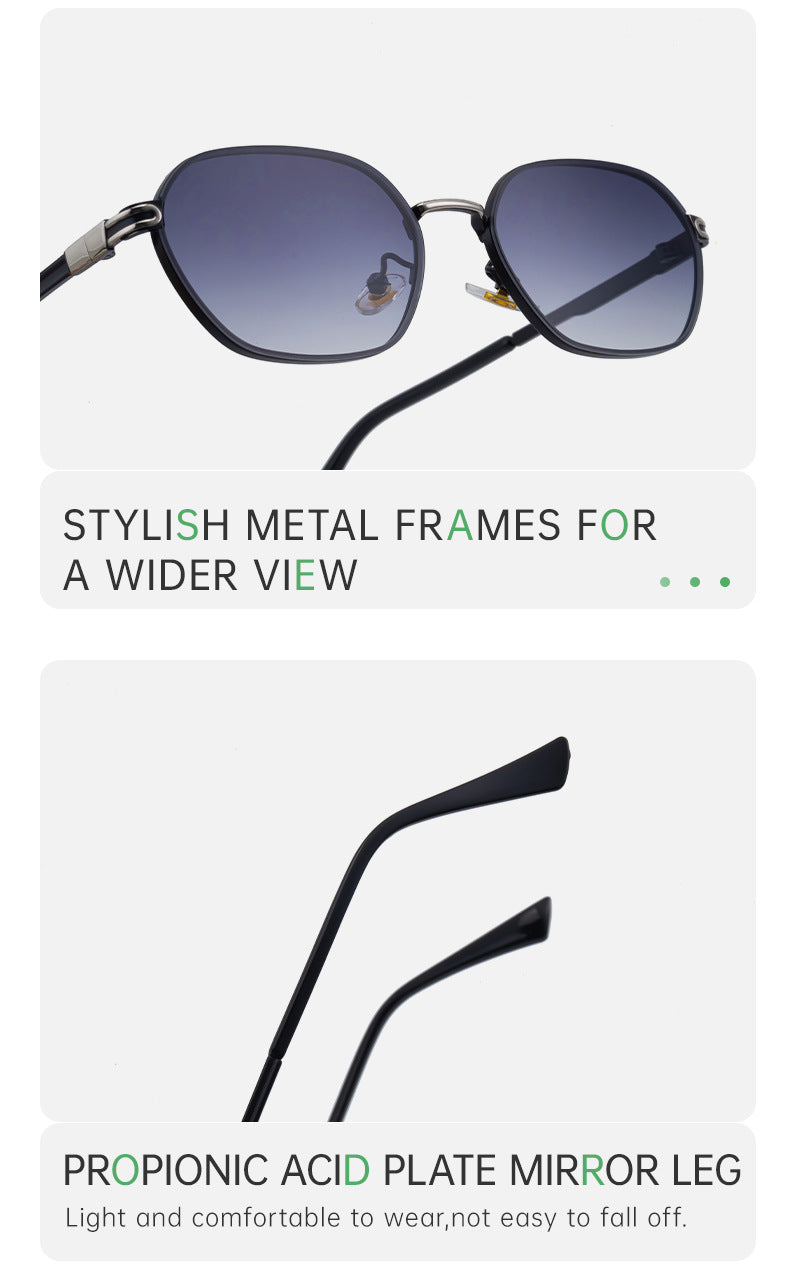 Green Gradient Lenses Chic Oval Sunglasses for Women